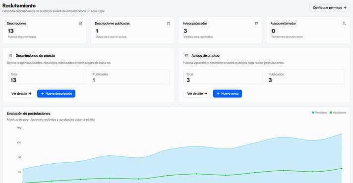 Vista previa del módulo de reclutamiento y selección